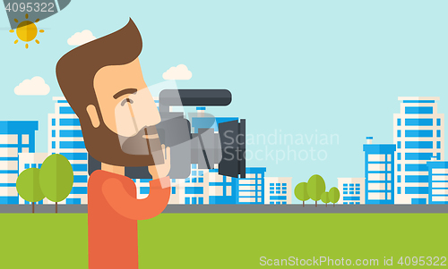 Image of Cameraman with video camera