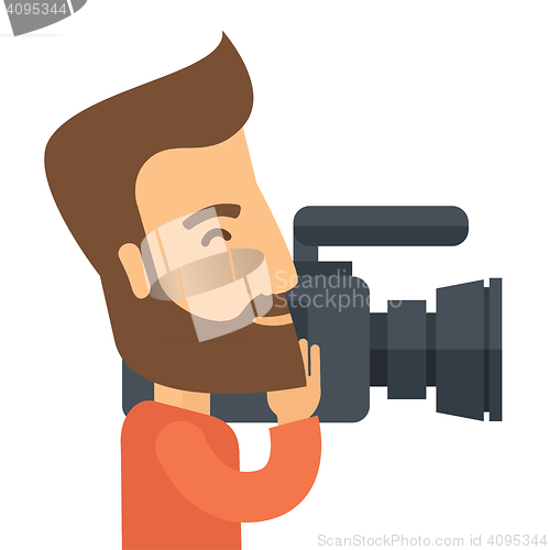 Image of Videographer with his video camcorder