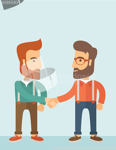 Image of Two men handshaking.