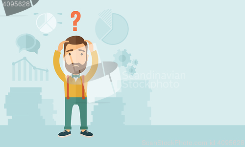 Image of Businessman with question mark over his head.