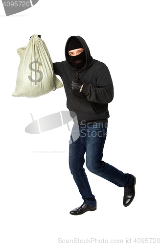 Image of Thief with bag of money