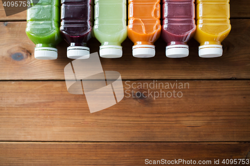 Image of bottles with different fruit or vegetable juices