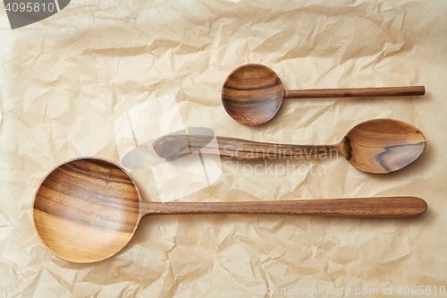 Image of different wooden spoons as a frame