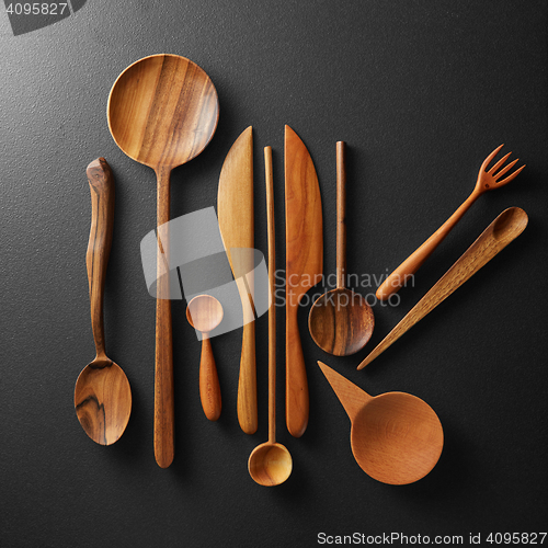 Image of Assorted wooden cutlery