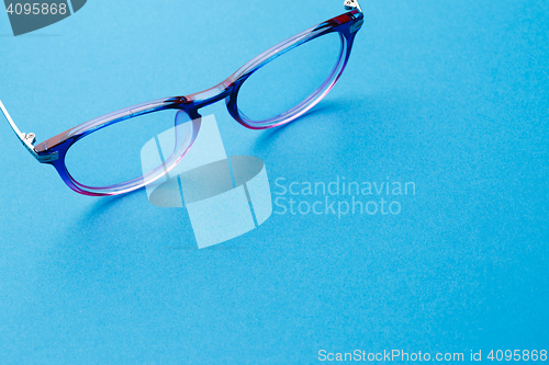 Image of Glasses on pure blue background