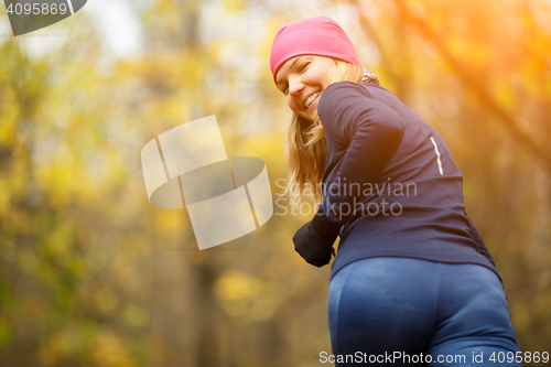 Image of Happy girl on morning jog