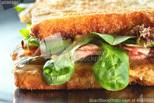 Image of Fresh toasted panini blt sandwich