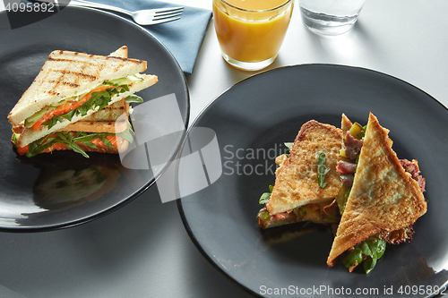 Image of Grill sandwich and toast for breakfast