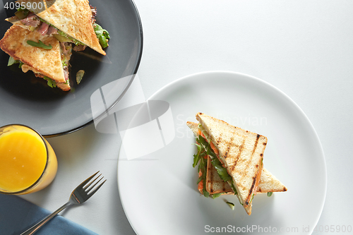 Image of sandwiches on plates