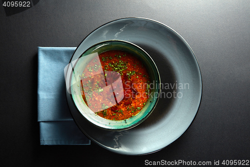 Image of Ukrainian and russian national red soup