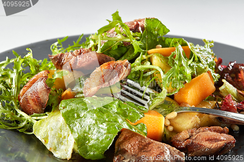 Image of Overhead view of delicious, grilled meat duck