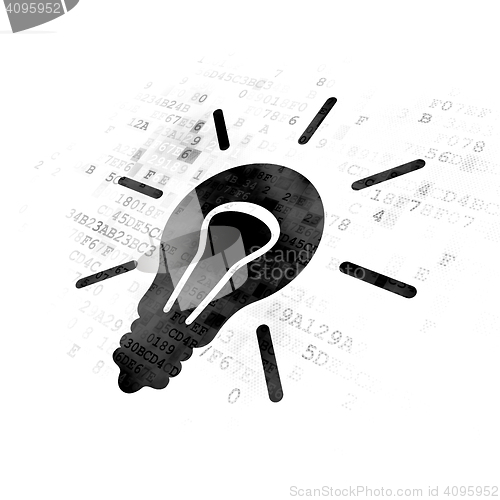 Image of Finance concept: Light Bulb on Digital background