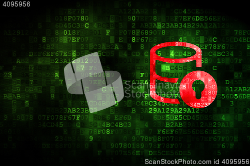 Image of Programming concept: Database With Lock on digital background
