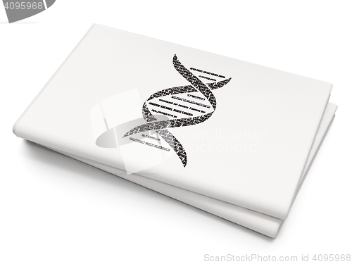 Image of Medicine concept: DNA on Blank Newspaper background