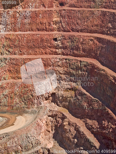 Image of deep mine hole in rock strata