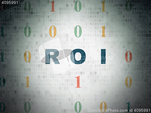 Image of Business concept: ROI on Digital Data Paper background