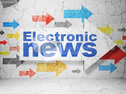 Image of News concept: arrow with Electronic News on grunge wall background