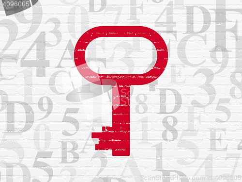 Image of Safety concept: Key on wall background