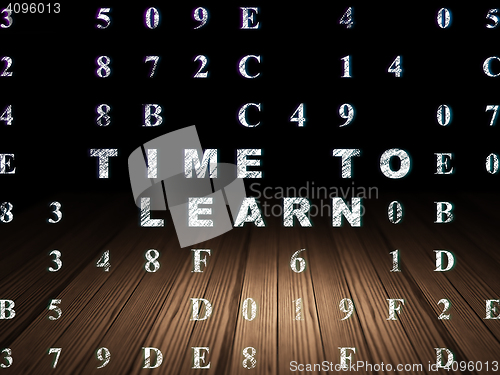 Image of Timeline concept: Time to Learn in grunge dark room