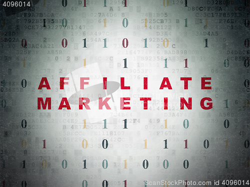 Image of Business concept: Affiliate Marketing on Digital Data Paper background