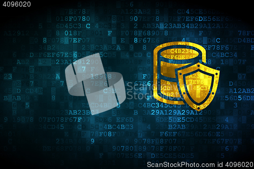 Image of Programming concept: Database With Shield on digital background