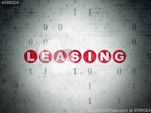 Image of Finance concept: Leasing on Digital Data Paper background