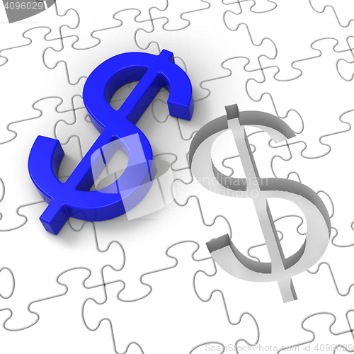 Image of Dollar Puzzle Showing American Business