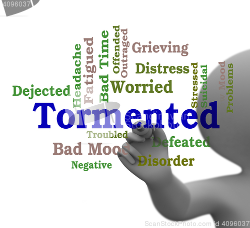 Image of Tormented Word Represents Mortify Distress And Afflict 3d Render