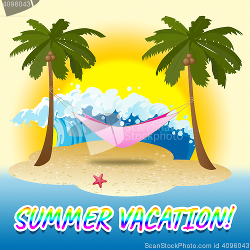 Image of Summer Vacation Indicates Beach Seafront And Tropical