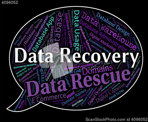 Image of Data Recovery Indicates Getting Back And Bytes