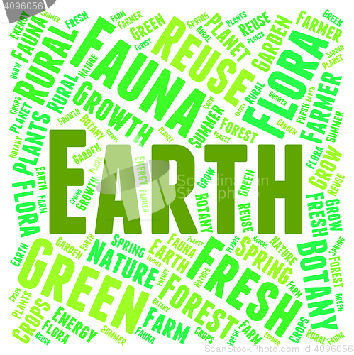 Image of Earth Word Cloud Shows Go Green And Eco-Friendly