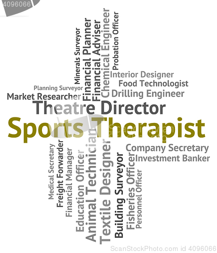 Image of Sports Therapist Means Physical Exercise And Career