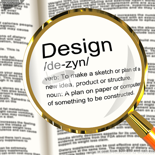 Image of Design Definition Magnifier Showing Sketch Plan Artwork Or Graph