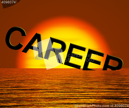 Image of Career Word Sinking Showing Failing Or Lost Job Prospects