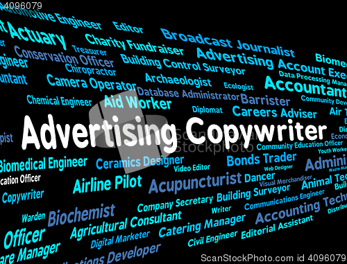 Image of Advertising Copywriter Indicates Promotional Advertise And Writi