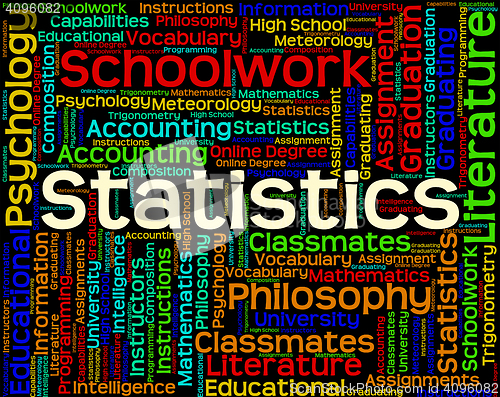 Image of Statistics Work Shows Analysing Stats And Word