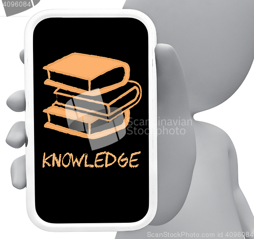 Image of Knowledge Online Represents Mobile Phone And Comprehension 3d Re