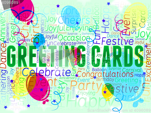 Image of Greeting Cards Message Indicates Celebrate Party And Postcard