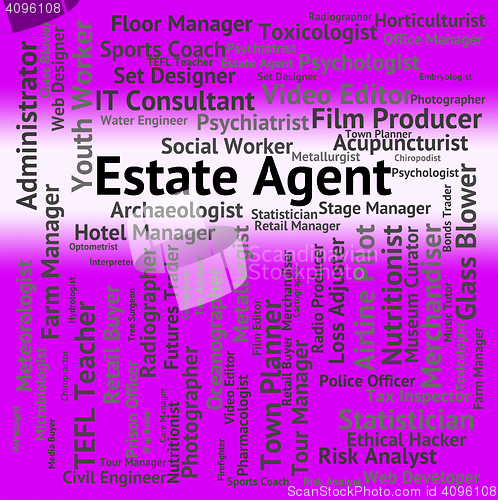 Image of Estate Agent Represents Word Jobs And Work