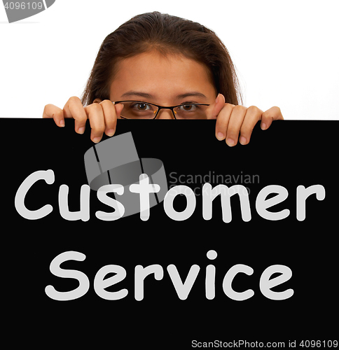 Image of Customer Service Sign Shows Help Or Assistance