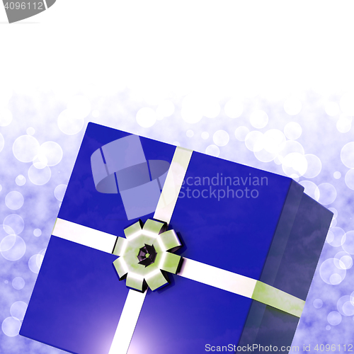 Image of Blue Giftbox With Bokeh Background For Mens Birthday