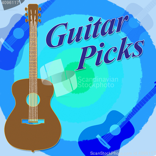 Image of Guitar Picks Indicates Rock Guitarist And Play