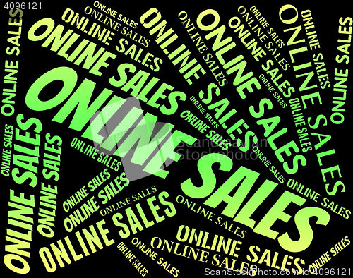 Image of Online Sales Shows World Wide Web And Bargain