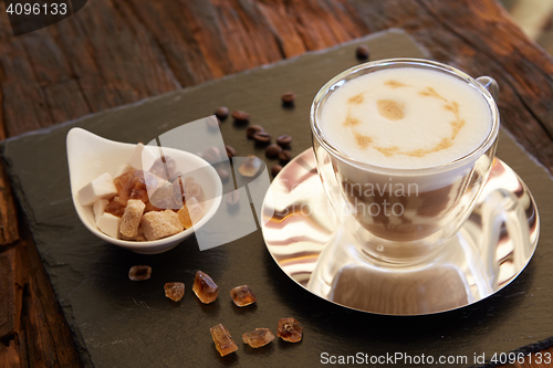 Image of Fresh cappuccino in glass w