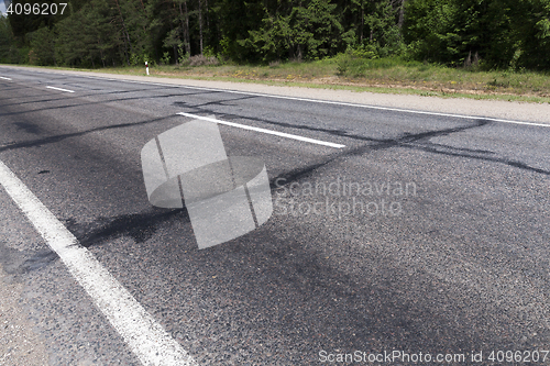 Image of road markings, close-up