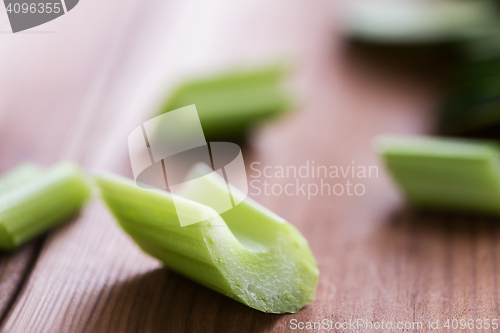 Image of close up of sliced celery stem