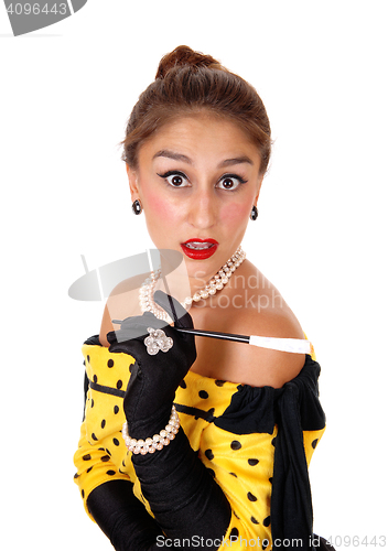 Image of Gorgeous woman with cigarette.