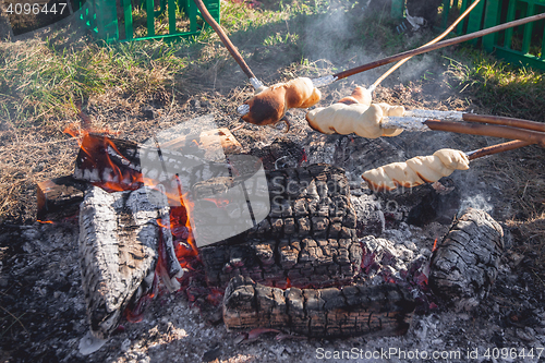 Image of Homemade bread baked over a bonfire