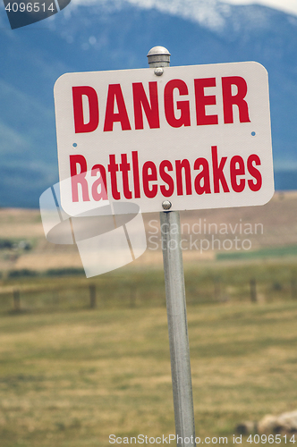 Image of Rattlesnake warning sign in usa