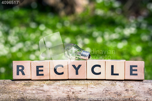 Image of Bulb on a recycle sign